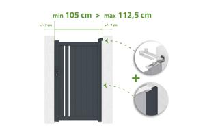 Puerta regulable en ancho 1m GIONA H.180cm aluminio gris main_image