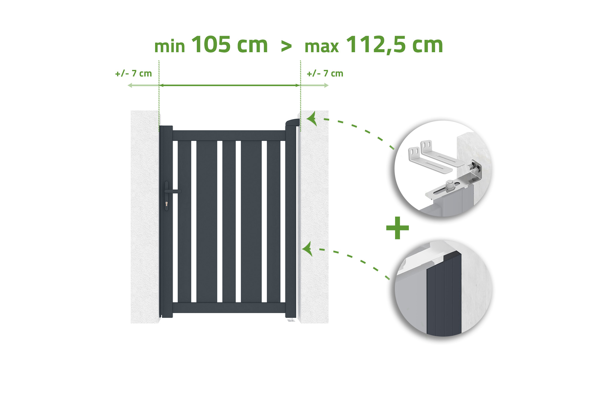 Cancello regolabile larghezza 1m VEYMONT H.140cm alluminio grigio 1