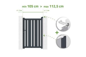 Portillon ajustable en largeur 1m VEYMONT H.160cm alu gris main_image