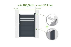 Vrata podesiva širine 1m CIMONE V. 140cm sivi aluminij main_image