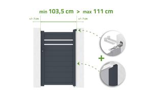 Portillon ajustable en largeur 1m CIMONE H.160cm alu gris main_image