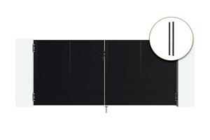 NALI 3,5m Stahl-Drehtor H.160cm mattschwarz + 2 Stahlpfosten main_image