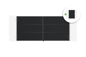 NALI 3m Steel Swing Gate, 140cm High, Black + 140cm High Pedestrian Gate main_image