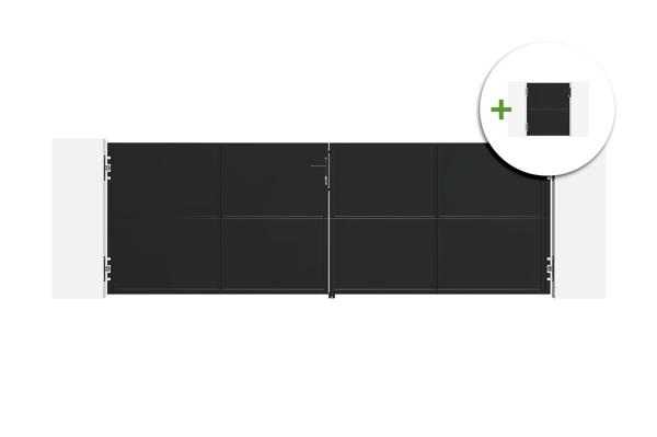 3,5 m NALI stålsvänggrind, 120 cm hög, svart + 120 cm hög gånggrind, svart main image