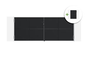 Portail battant acier 3,5m NALI H.140cm noir + Portillon H.140cm noir main_image