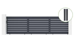 Vogel 6m sliding gate, 160cm high, grey aluminum + 2 posts 20x20cm, 190cm high main_image