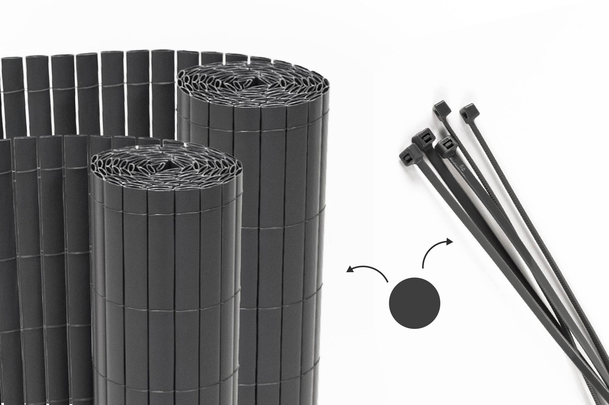 Canisse PVC double face VISO L.10m x H.1,8m Gris anthracite avec attaches main image