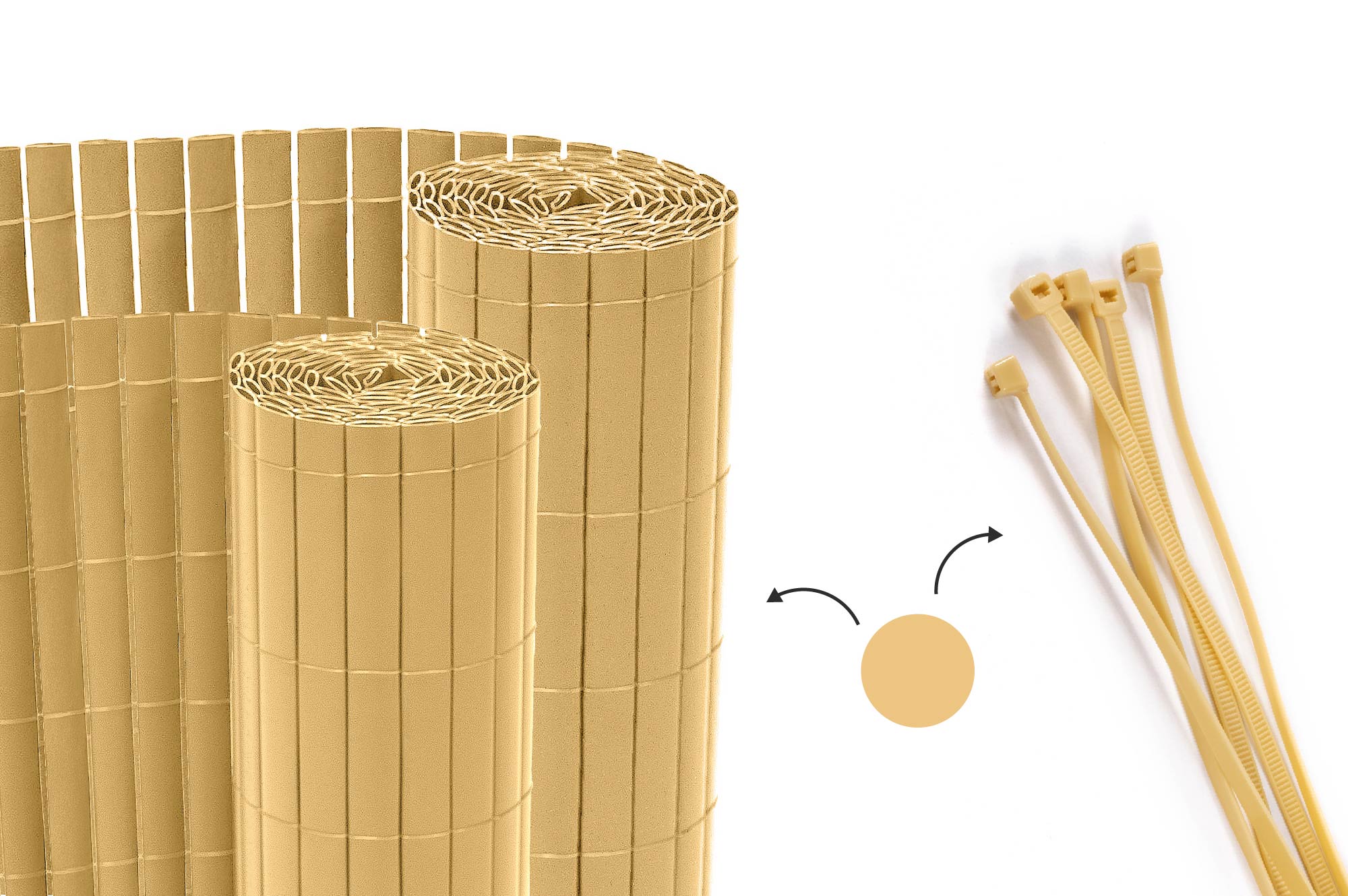 Frangivista in PVC VISO, 10 m x 1,8 m, beige main image