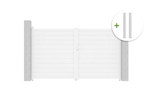 EIGER 3m swing gate, 180cm high + 2 posts, 190cm high, white aluminum main_image