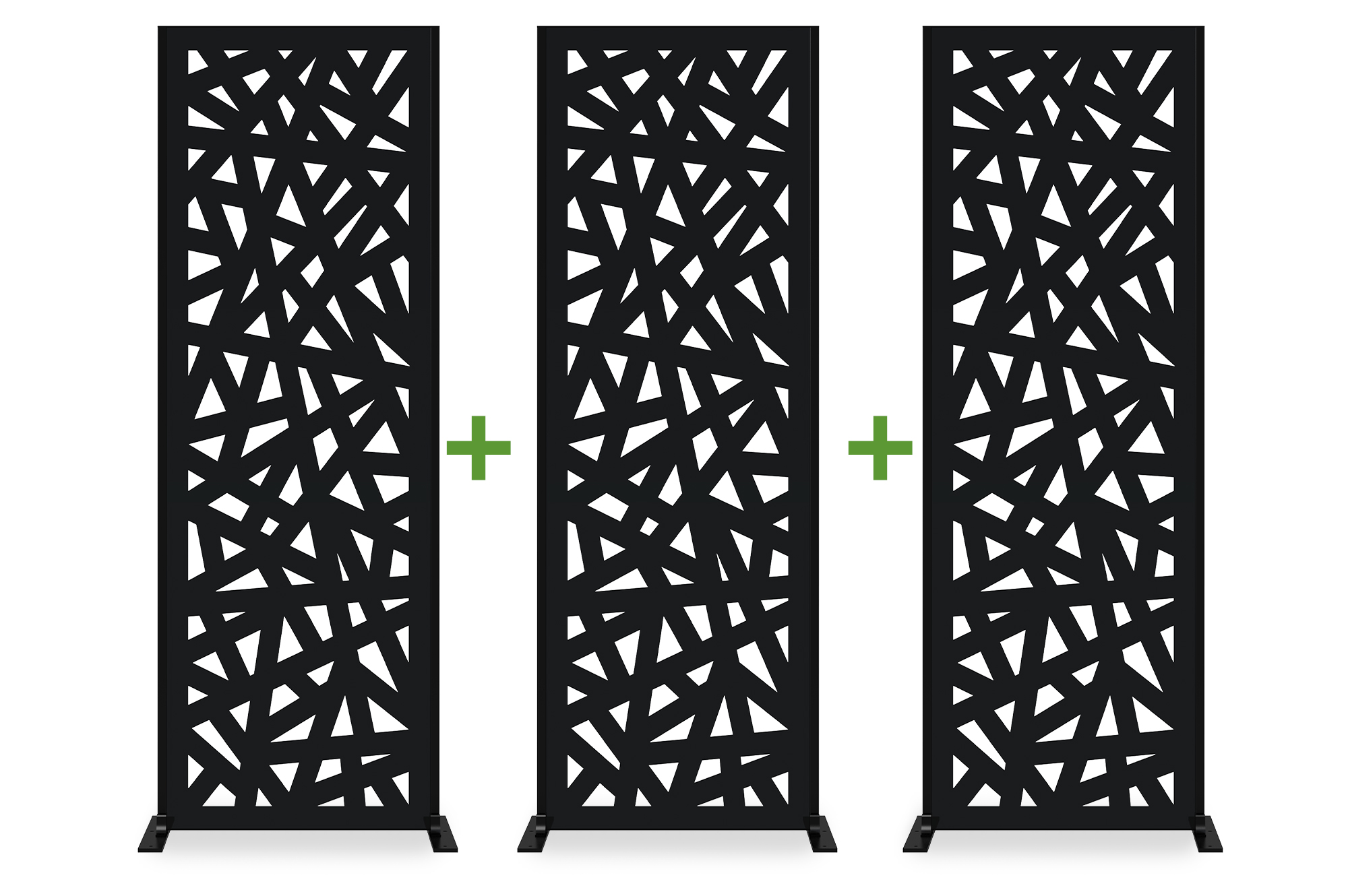 Set of 3 RUIVO decorative panels, 160cm high, with a full pattern 1
