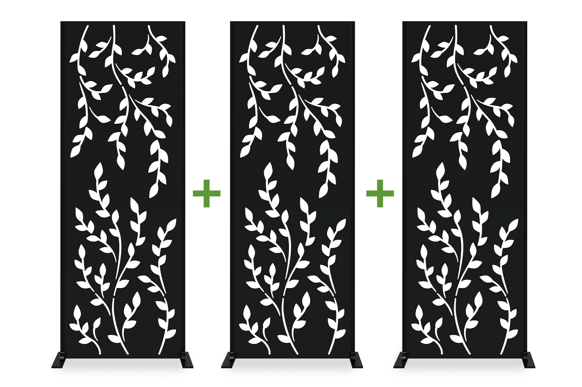 Set of 3 FOLYA decorative panels, 160cm high, with a full pattern 1