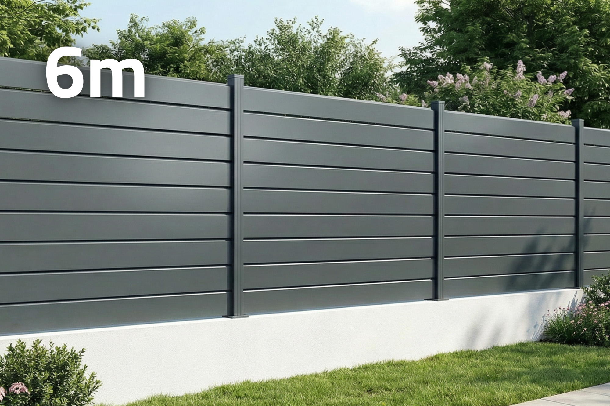 Panel de valla VANO 6m H.150cm aluminio gris 1