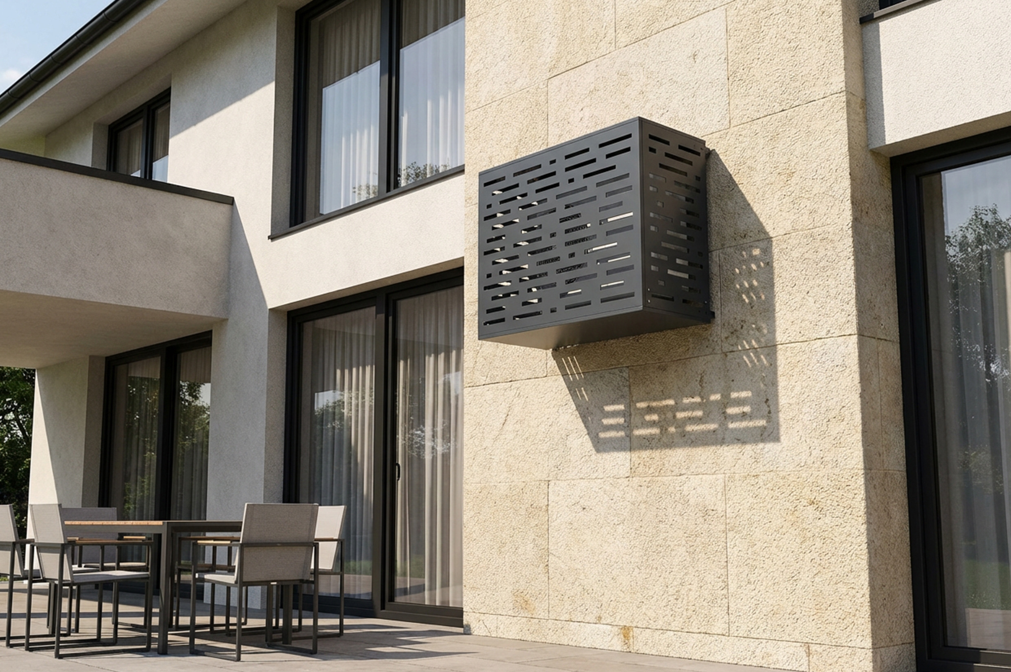 Arlberg Amaro stalen airconditionerhoes met bodemplaat – Maat M 12