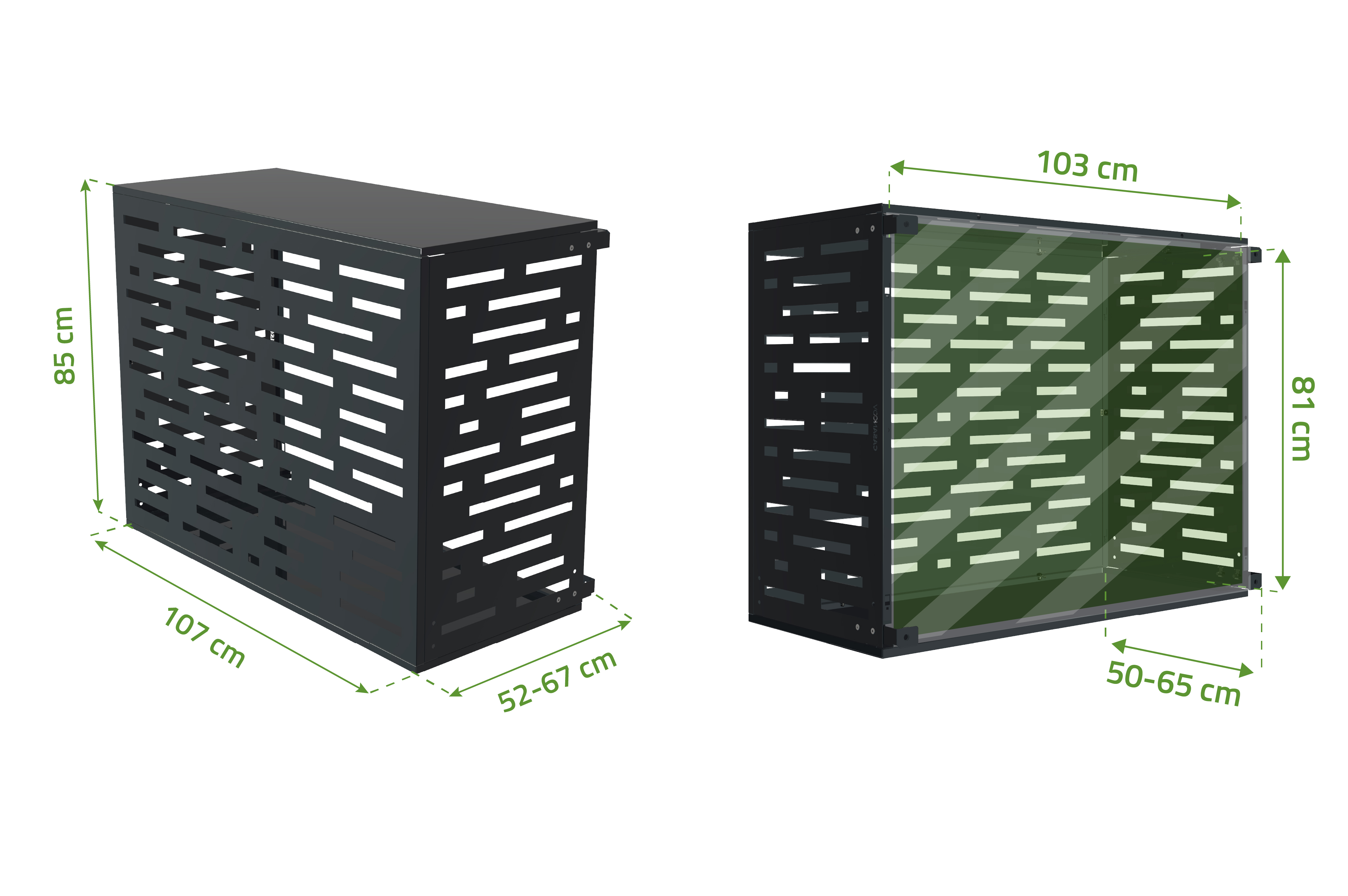 Arlberg Amaro stalen airconditionerhoes met bodemplaat – Maat M 3