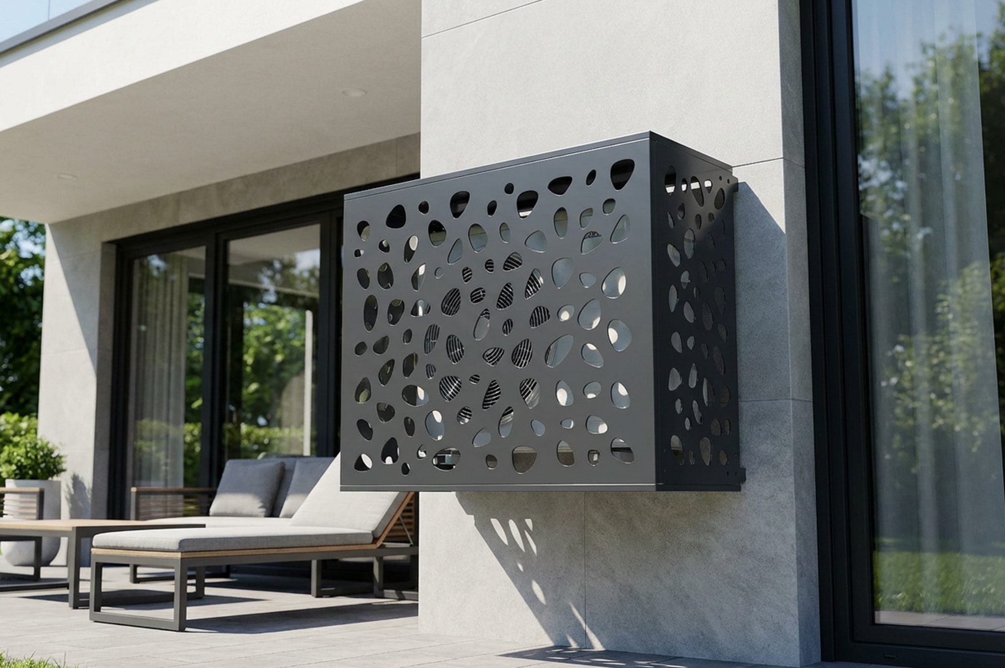 Amaro Sunny stalen airconditionerhoes met bodemplaat – Maat M 10