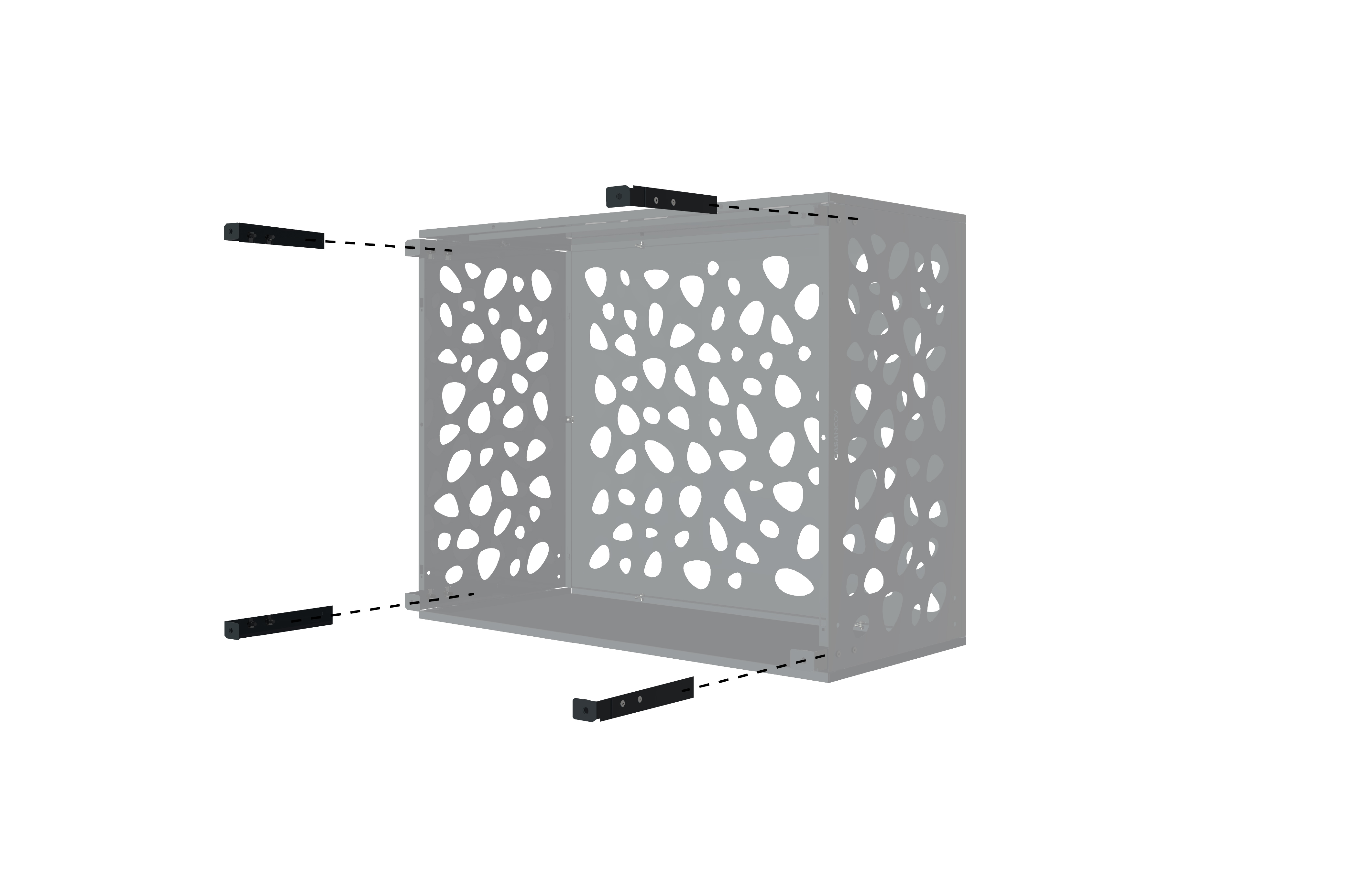 Amaro Sunny stalen airconditionerhoes met bodemplaat – Maat M 8