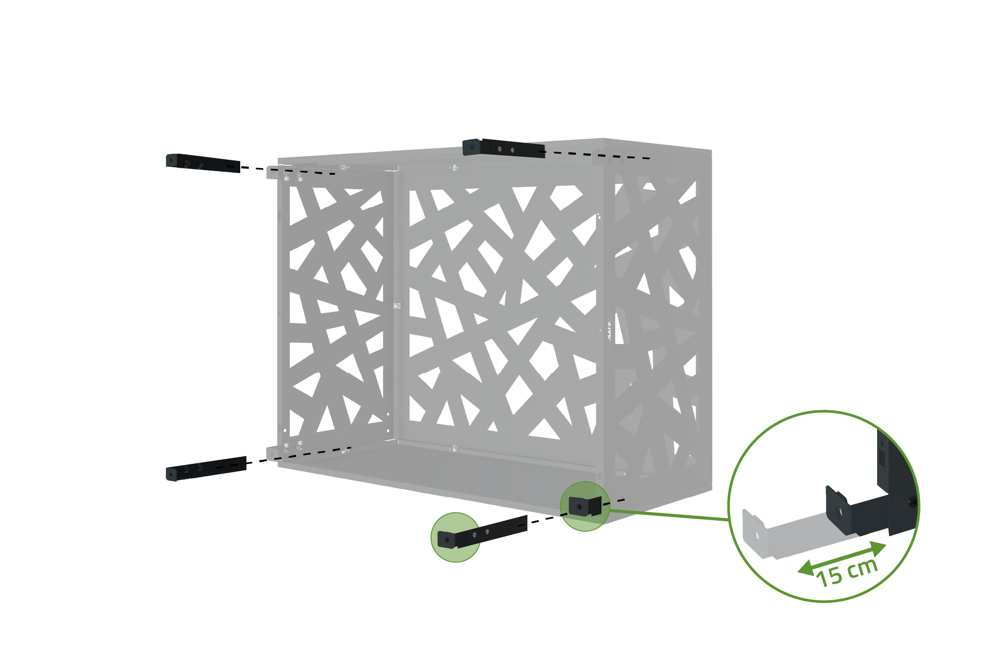 Cache clim & pompe à chaleur Amaro Ruivo avec face inférieure acier – Taille M 8