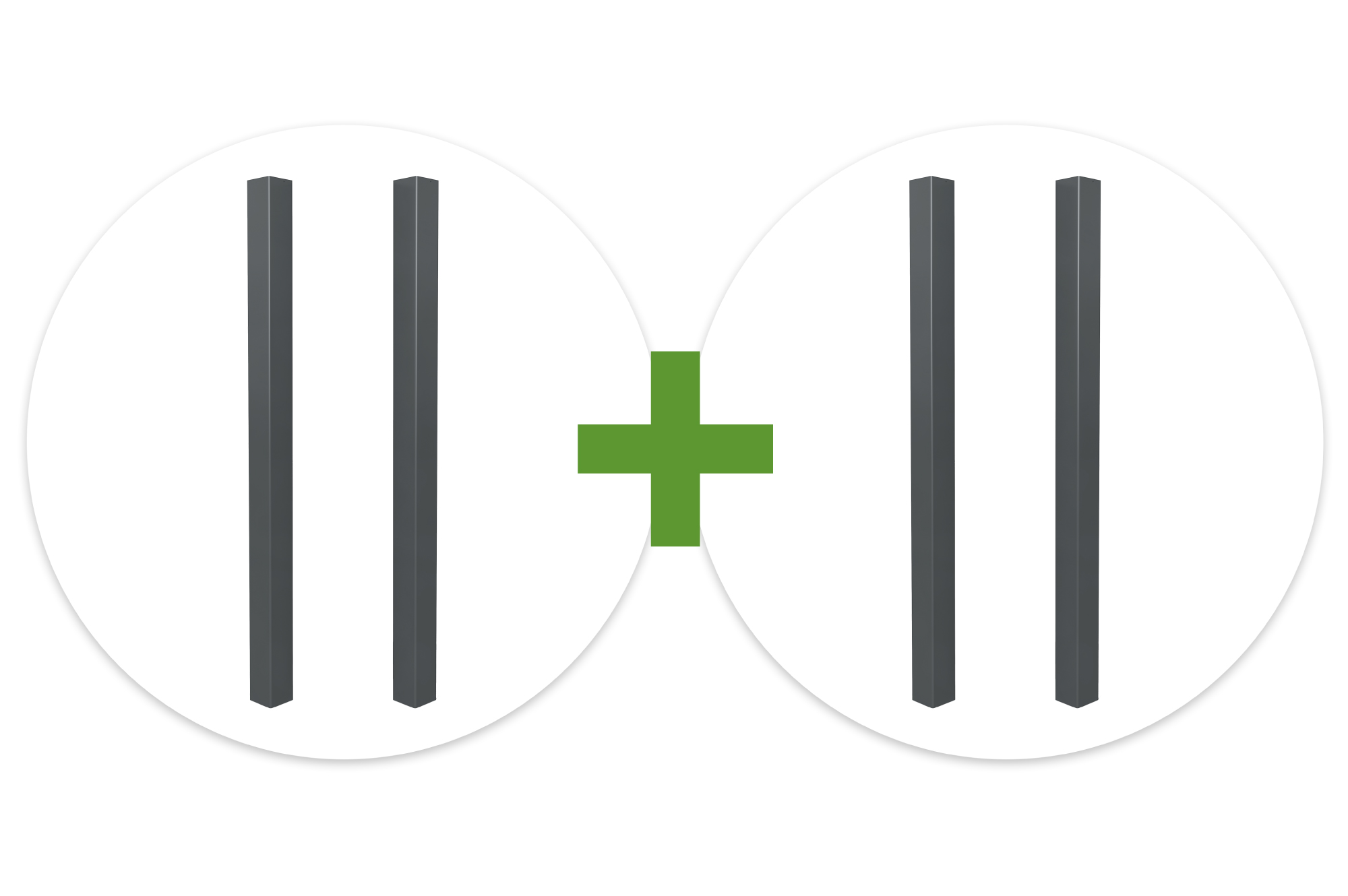 Set van 4 ELDA H.240 grijze aluminium palen main image