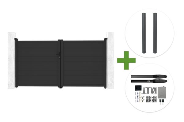 EIGER 3m H.160cm grey swing gate + 2 ELDA posts + HIKER B200 motor main image