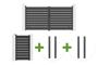 3.5m VOGEL swing gate, 180cm high, grey + 1m VOGEL pedestrian gate, 180cm high + 4 ELDA posts main_image thumbnail