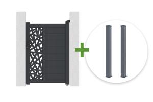 Gate 1m RUIVO H.140cm + 2 Posts H.166cm gray aluminum main_image