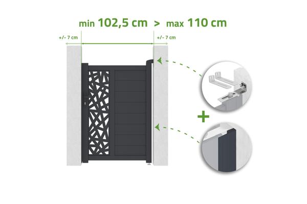Puerta regulable en ancho 1m RUIVO H.140cm aluminio gris main image