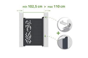 Vārti regulējami platumā 1m FOLYA augstums 140cm pelēks alumīnijs main_image