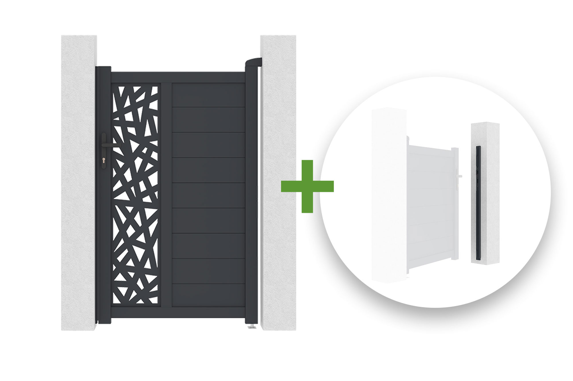 1m RUIVO vārti H.160cm + Atvēršanas reversa komplekts