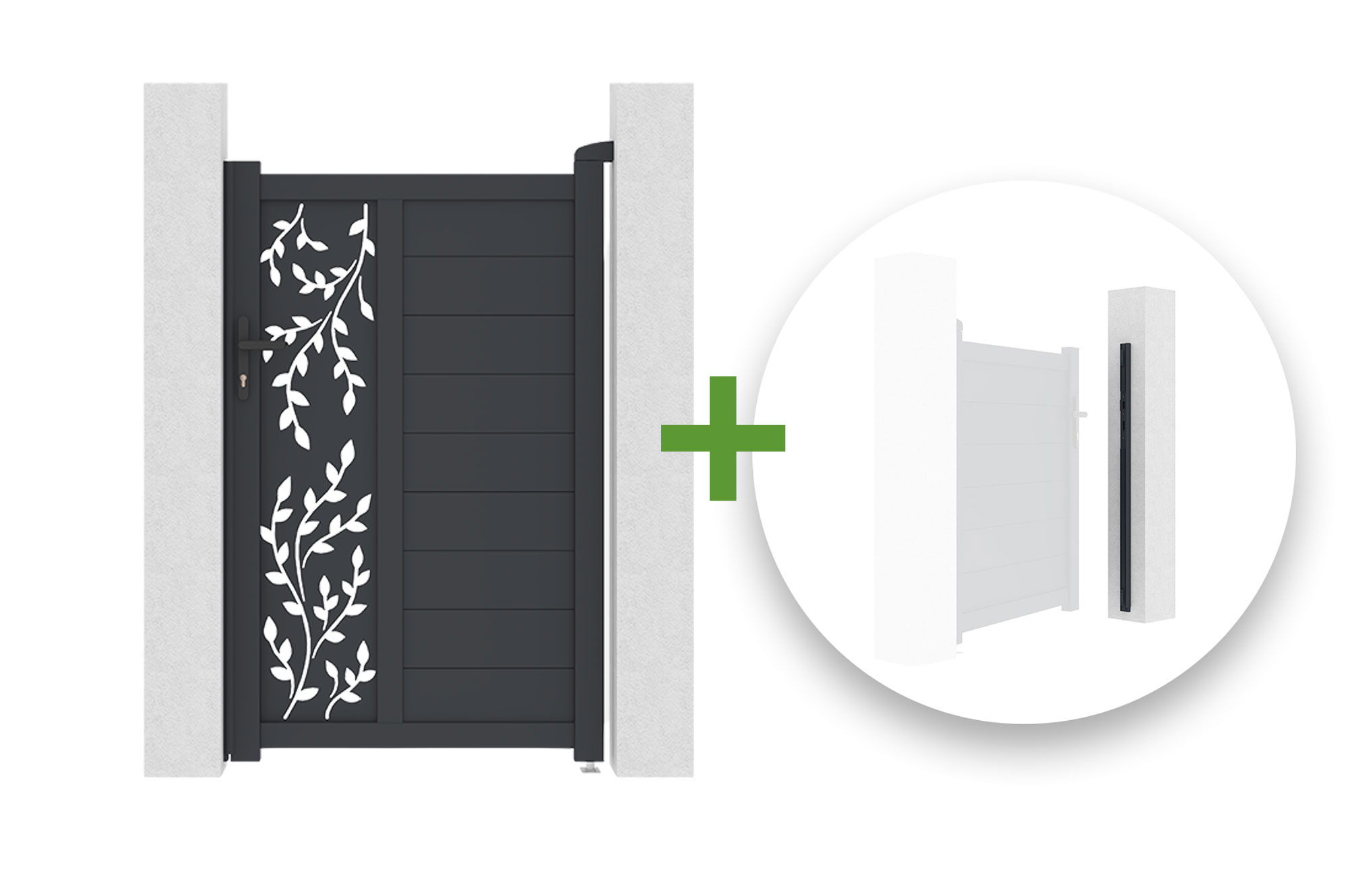 1 m FOLYA-Tor, 160 cm hoch + Umrüstsatz für Öffnungsrichtungsumkehr