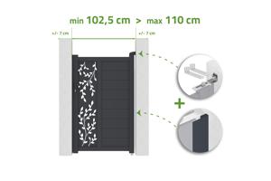 Brána nastavitelná na šířku 1m FOLYA v. 160 cm šedý hliník main_image