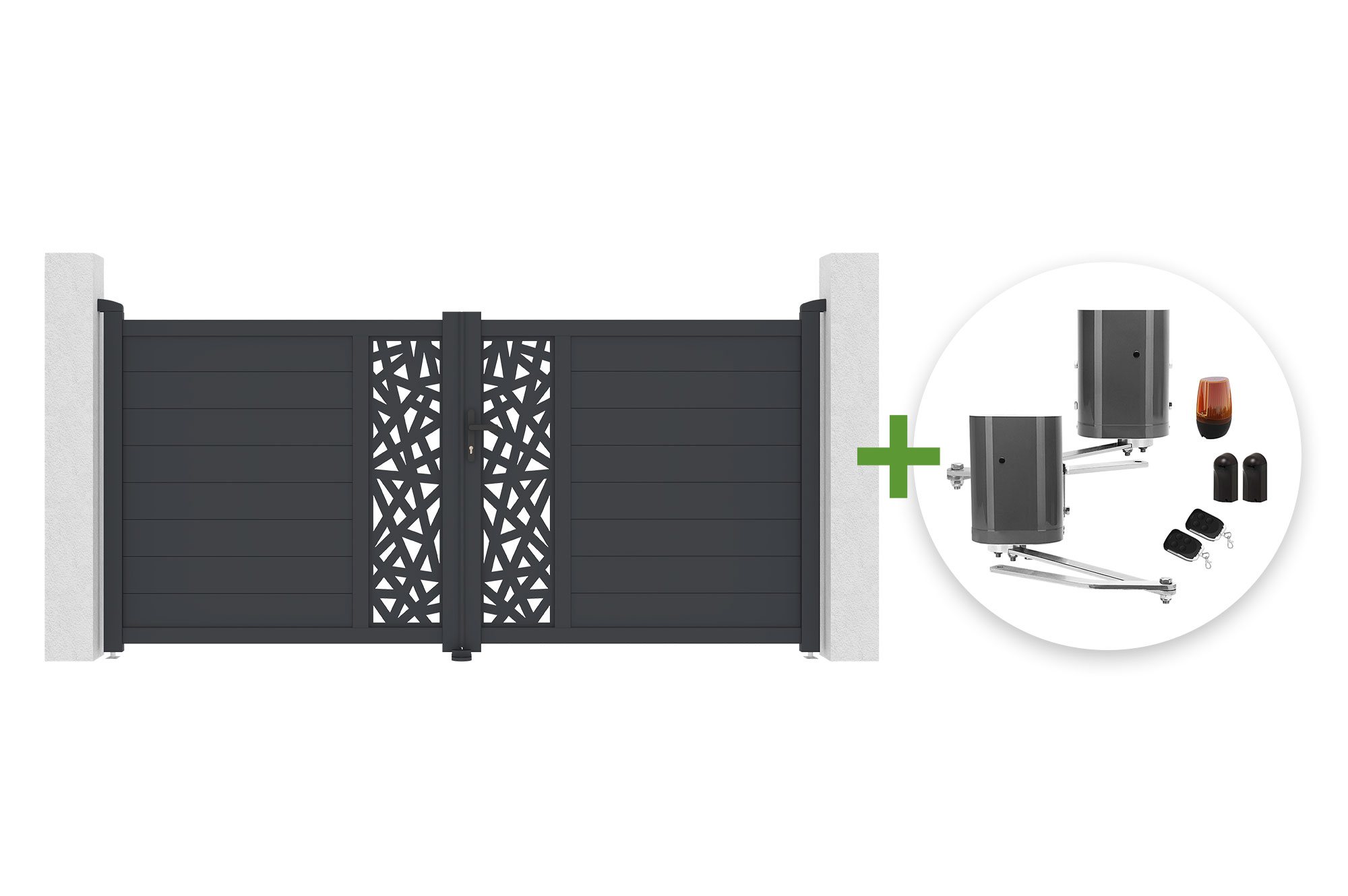 Brama skrzydłowa RUIVO 3m z napędem, wys. 140cm + silnik BUNKER B500