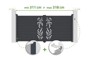 FOLYA adjustable swing gate, 3m wide, H.140cm, grey aluminum, grey main_image