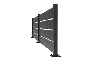 VELINO semi-openwork black steel fence, 4m x H.80cm 4