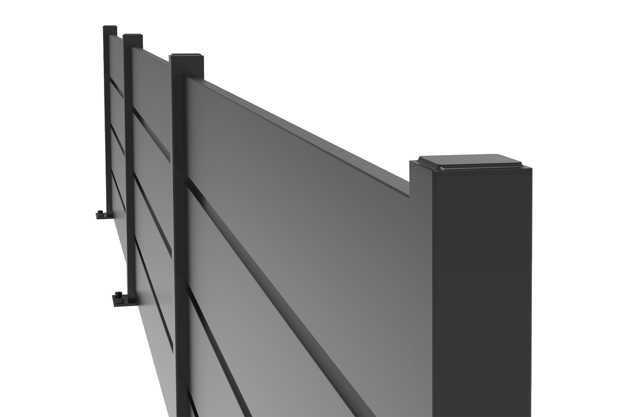 Cerca de aço preta VELINO, semi-vazada, 6m x 80cm de altura. 5