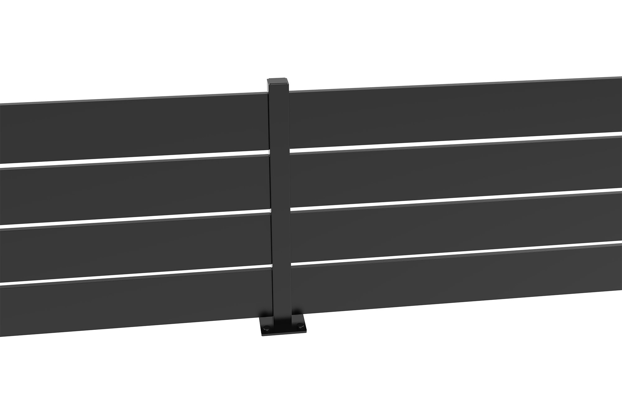 Cerca de aço preta VELINO, semi-vazada, 6m x 80cm de altura. 6