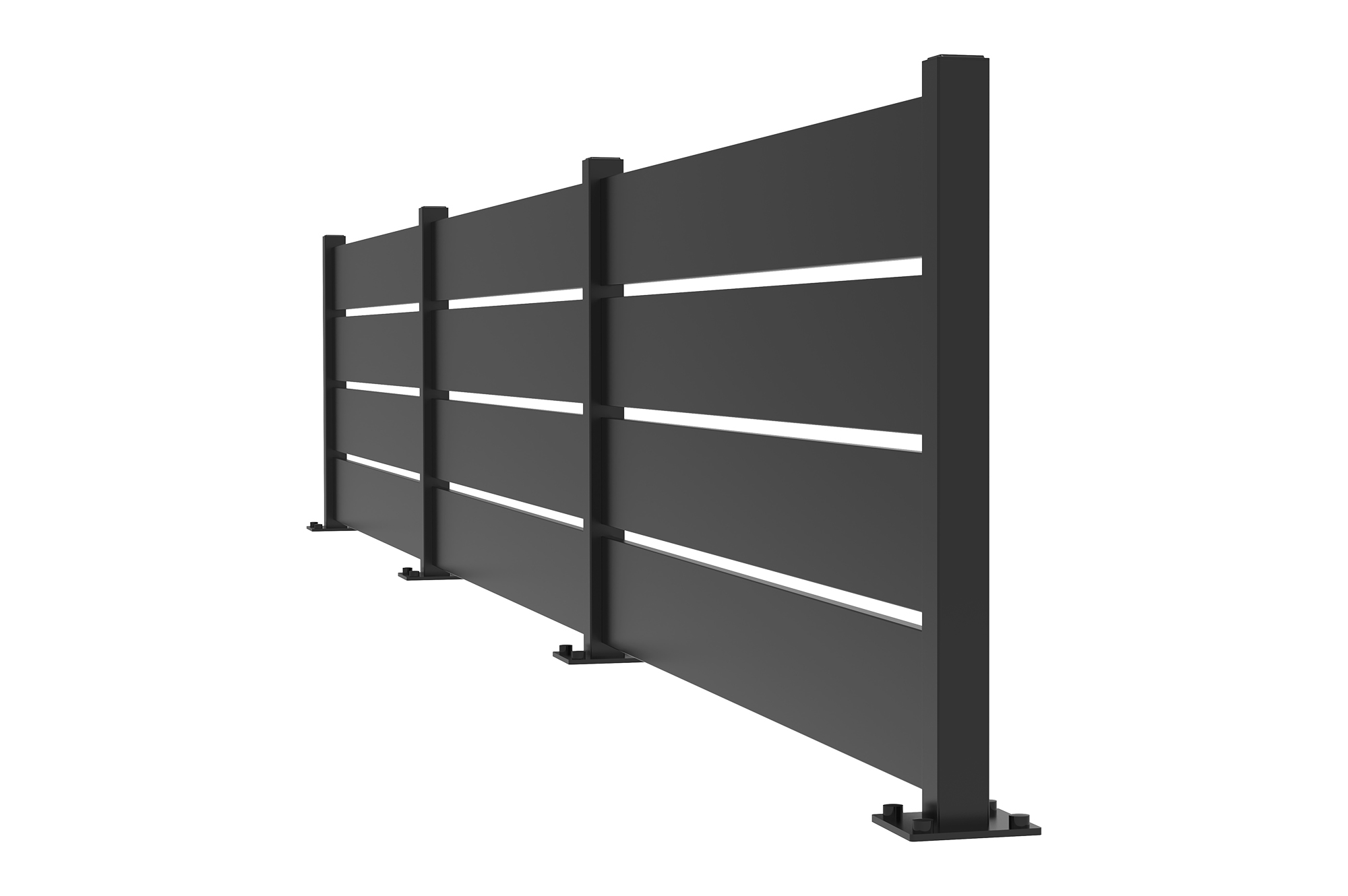 Cerca de aço preta VELINO, semi-vazada, 6m x 80cm de altura. 4