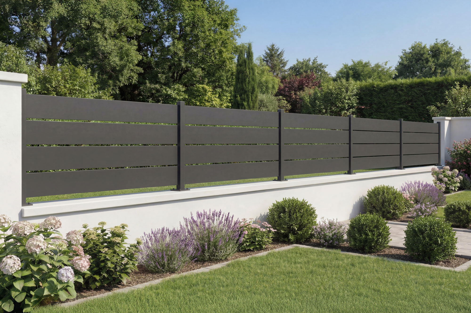 VELINO ημι-ανοιγόμενος μαύρος χαλύβδινος φράχτης 10μ x Υ.80εκ. 12