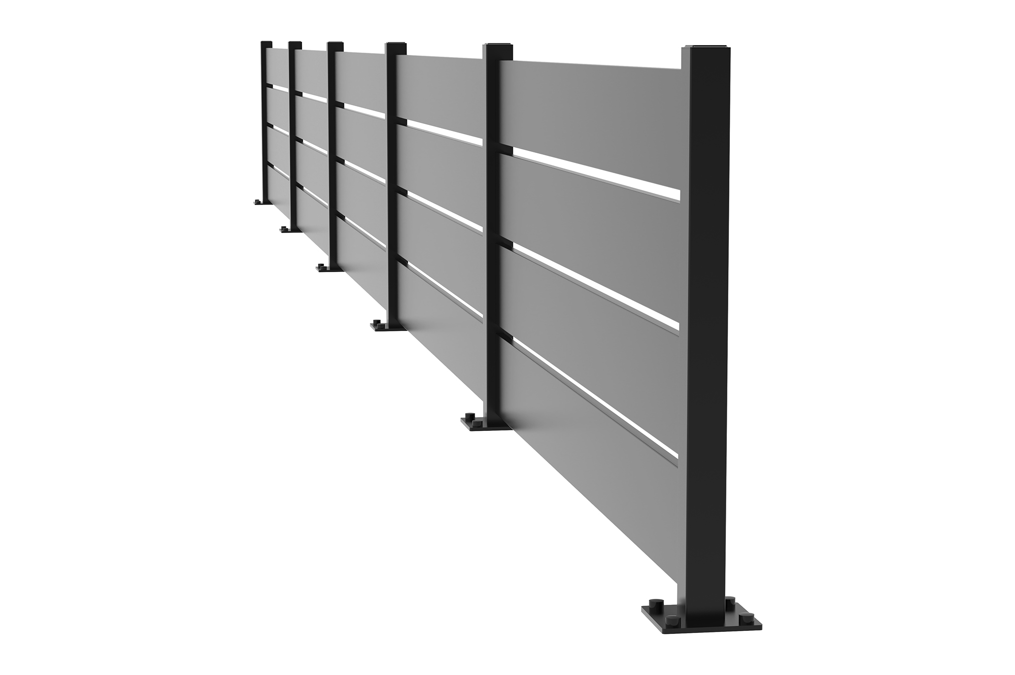 VELINO ημι-ανοιγόμενος μαύρος χαλύβδινος φράχτης 10μ x Υ.80εκ. 4