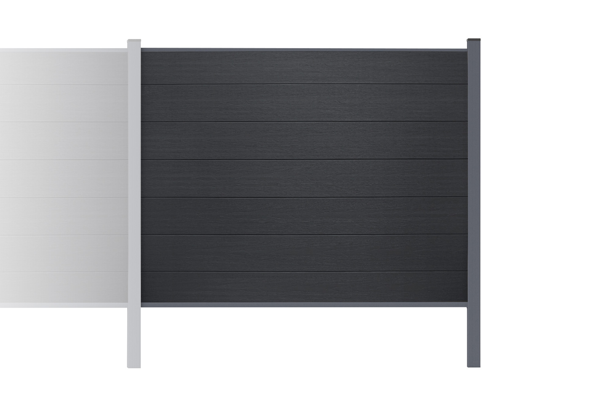 4 m STOCKHORN-komposiittiaita, 150 cm korkea, maahan asennettava, harmaa 12