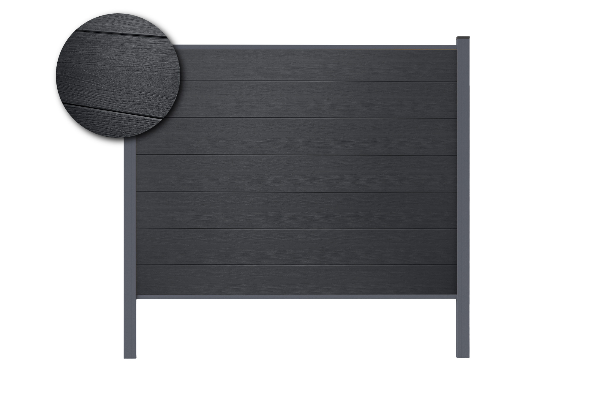 4 m STOCKHORN-komposiittiaita, 150 cm korkea, maahan asennettava, harmaa 2