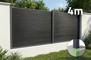 4m STOCKHORN komposithegn, 150 cm højt, til nedgravning, grå main image