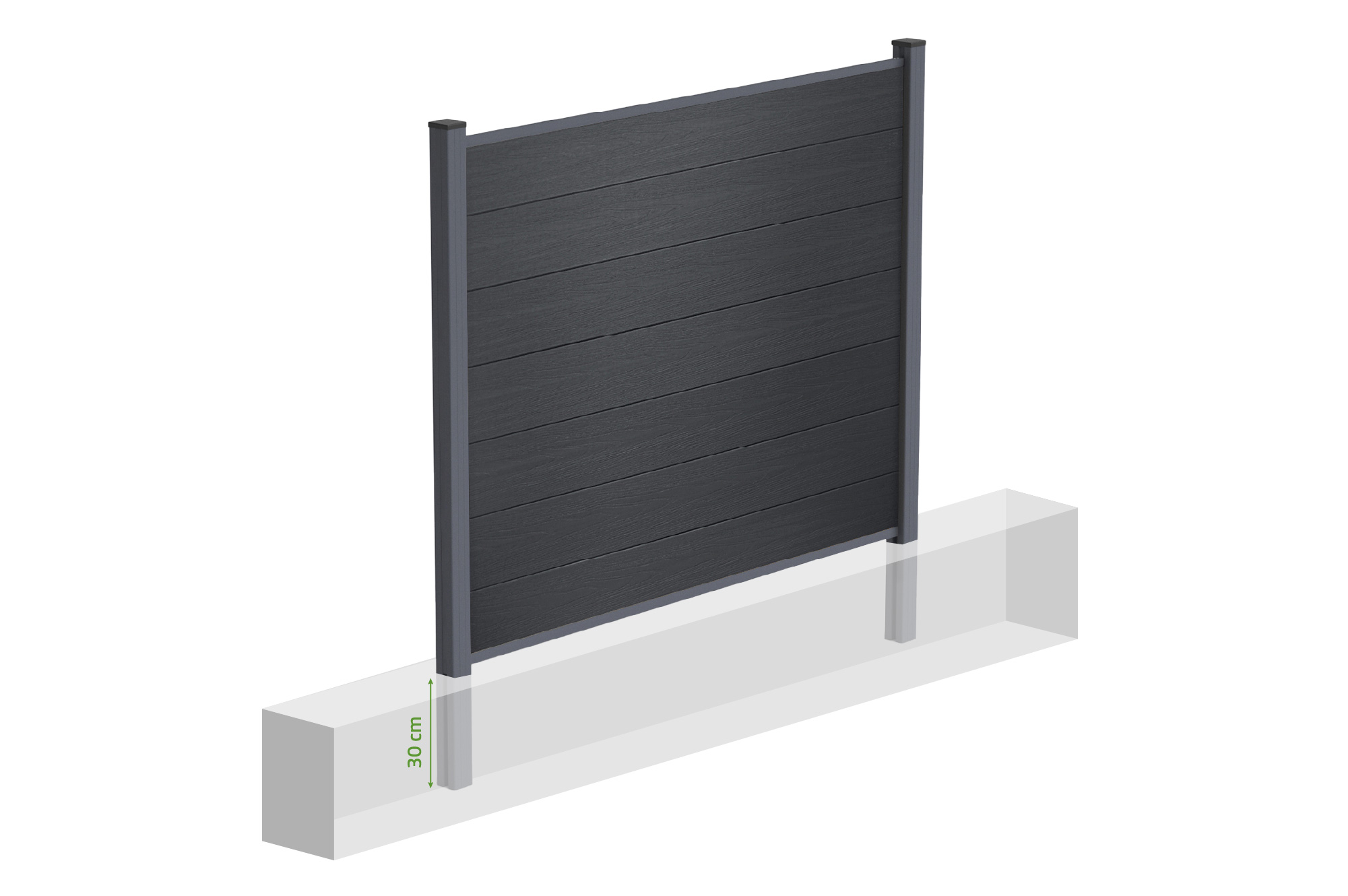 8 m hoher STOCKHORN-Verbundzaun, 150 cm hoch, zur Erdverlegung, grau 4