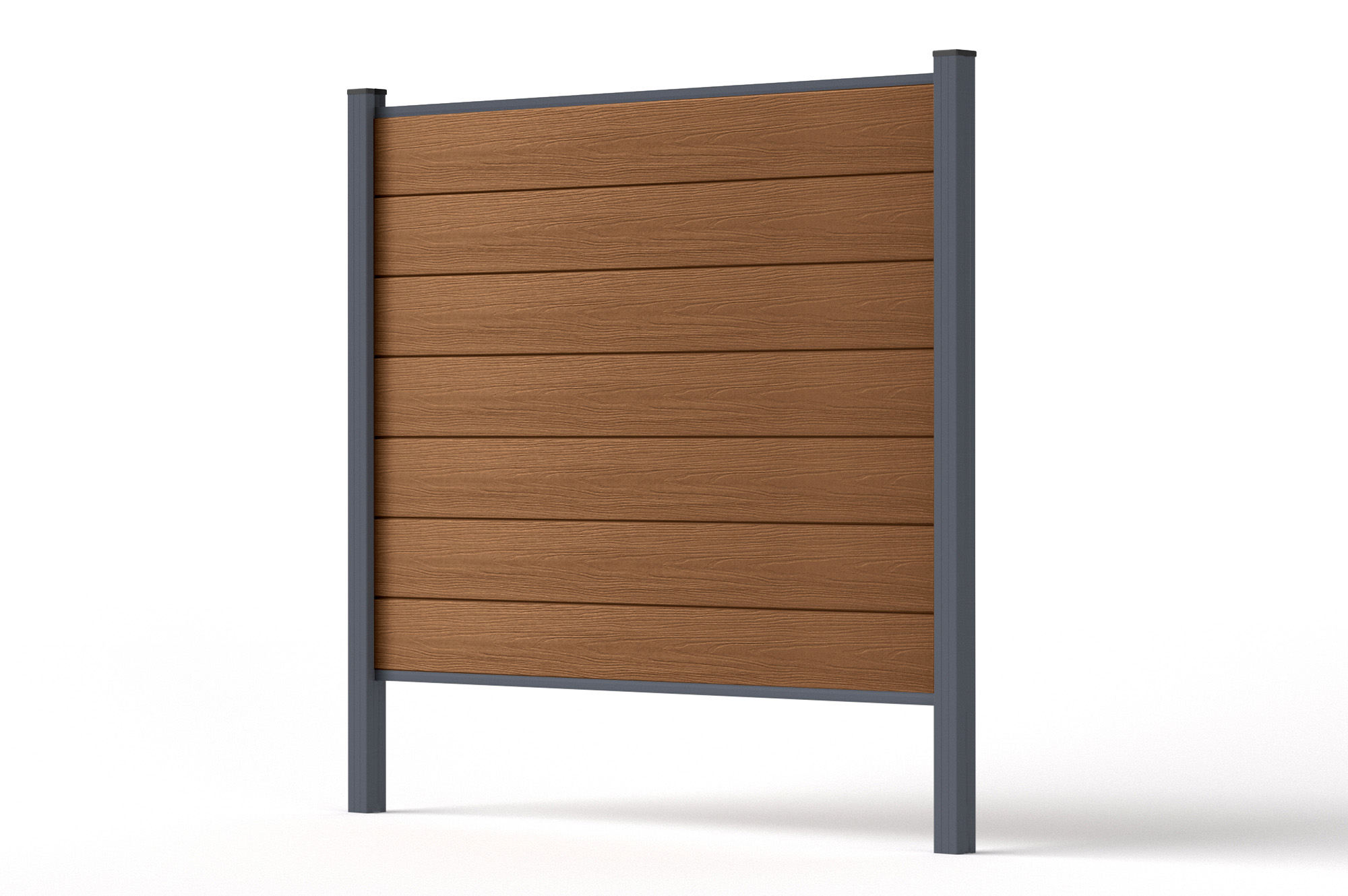 6m STOCKHORN composite fence, 150cm high, teak finish, for in-ground installation 5