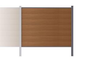 8m STOCKHORN composite fence, 150cm high, teak, for in-ground installation 12