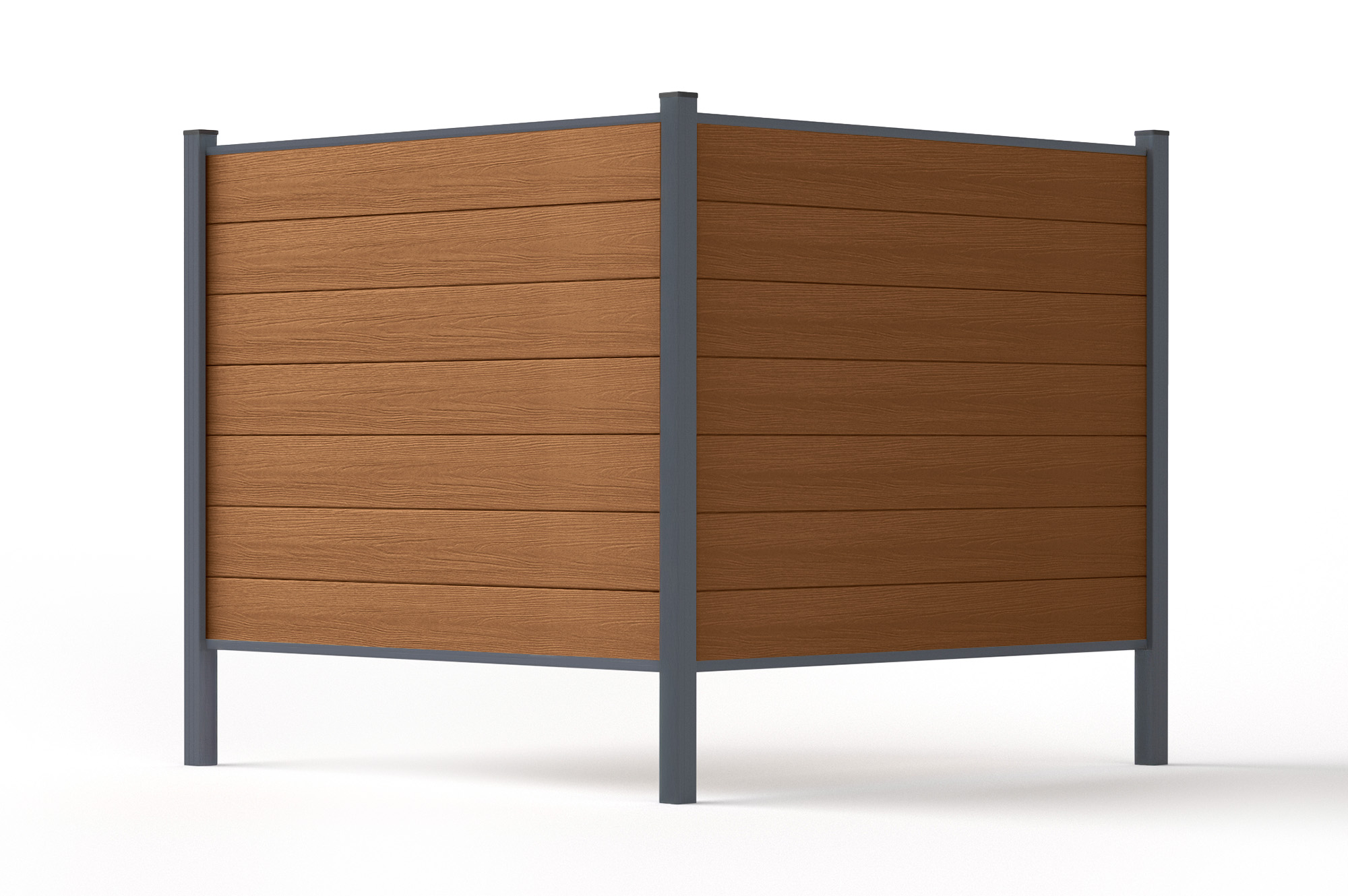 10 m langer STOCKHORN-Verbundzaun, 150 cm hoch, Teakholz, zur Erdmontage 7