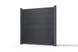 Kompositstaket 6m STOCKHORN H.150cm på grå platta 5