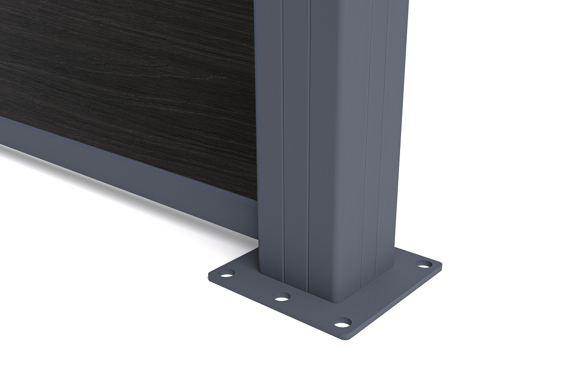 8 m hoher STOCKHORN-Verbundzaun, 150 cm hoch, auf grauen Bodenplatten 11