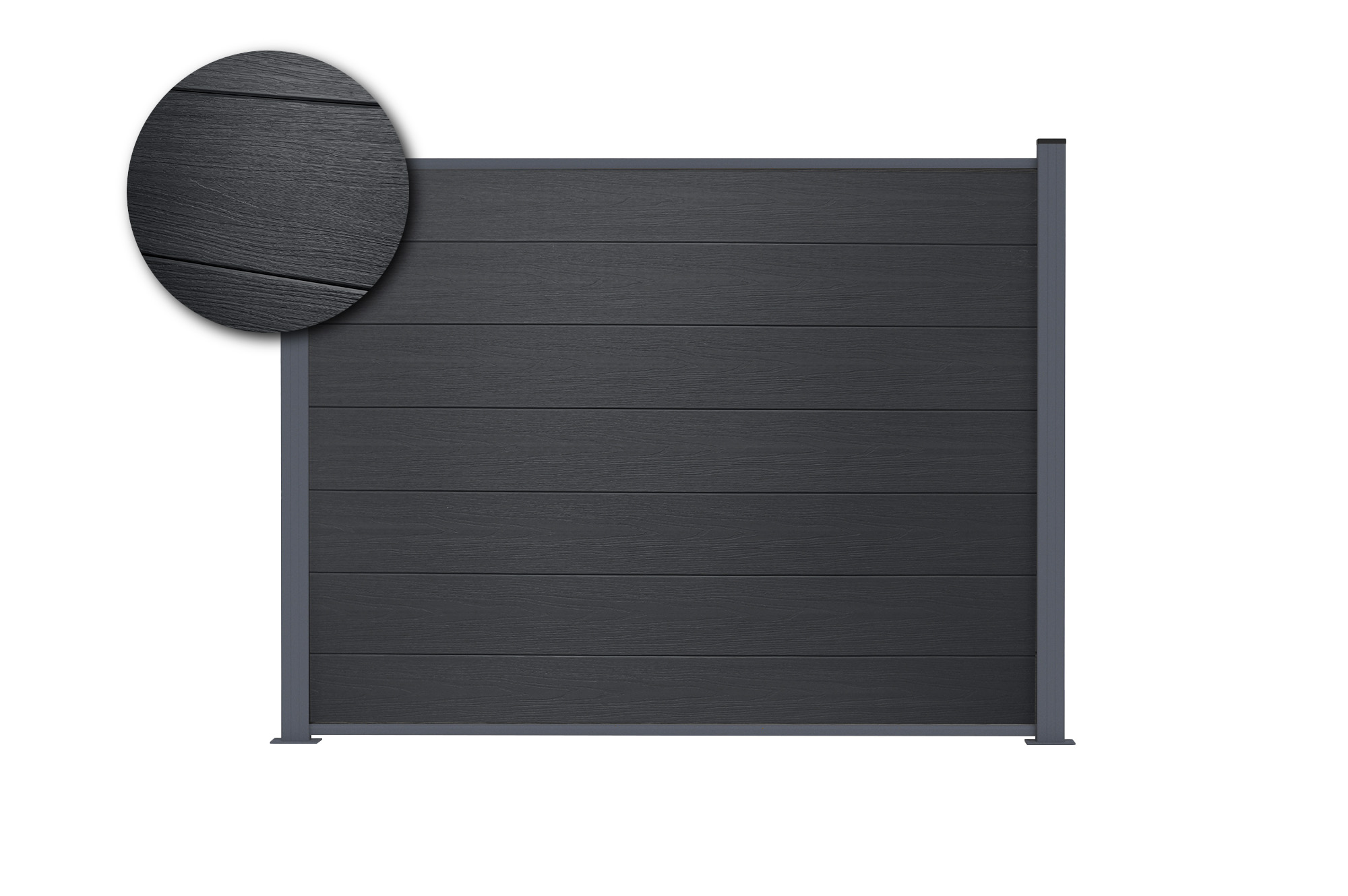 8 m hoher STOCKHORN-Verbundzaun, 150 cm hoch, auf grauen Bodenplatten 2