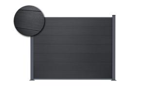 Recinzione composita STOCKHORN da 8 m, alta 150 cm, su piastre di base grigie 2