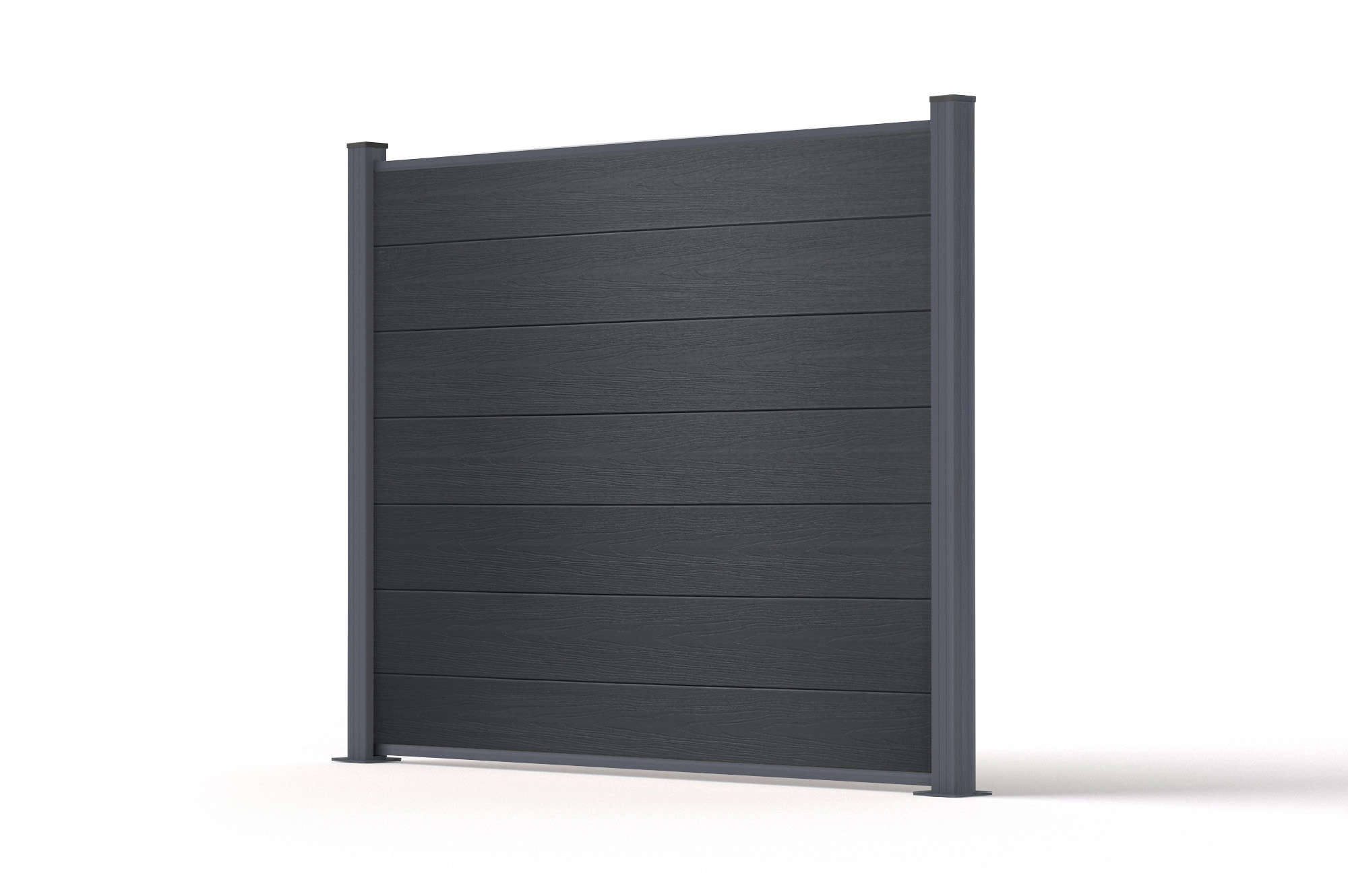 8 m hoher STOCKHORN-Verbundzaun, 150 cm hoch, auf grauen Bodenplatten 5